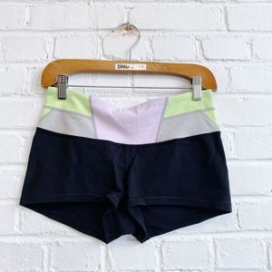 LULULEMON neon yellow grey pink black booty shorts